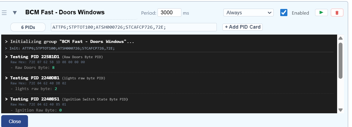Scanning for PIDs